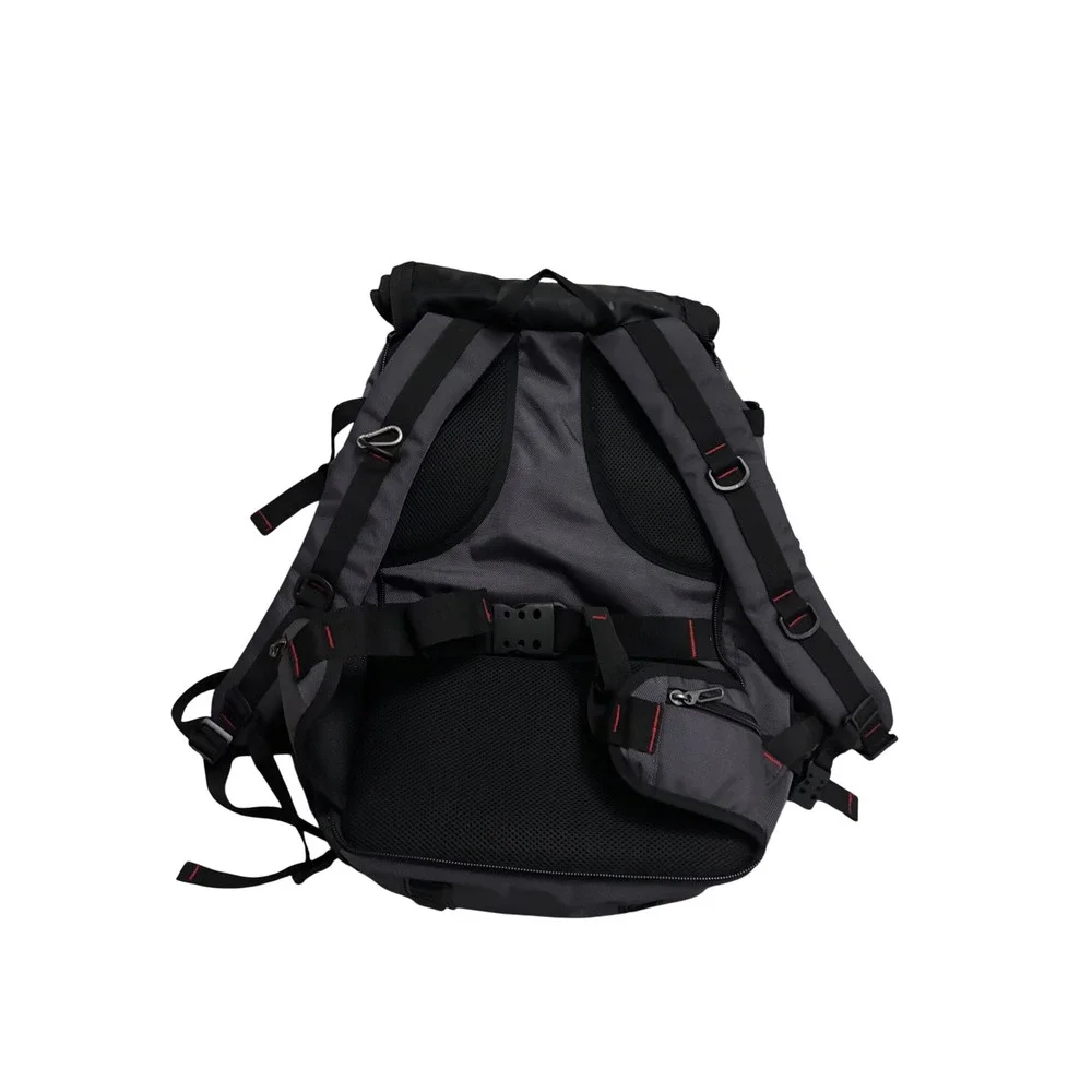 Witzman Backpack OS Travel Tactical Laptop Bag Grey Red Canvas Multi-Pocket